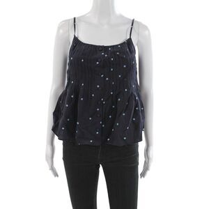 Fabrique Women Camisole Blue Polka Dot Scoop Neck Lyocell Size PXS